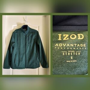 EUC IZOD Men's Forest Green Performance Jacket w/ Front Zipper & Pockets, Size S